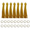 4.3'' Gold Leather Tassels 12Pcs for Keychains