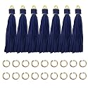 4.3'' Navy Blue Leather Tassels 12Pcs for Keychains