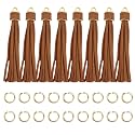4.3'' Coffee Leather Tassels 12Pcs for Keychains