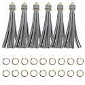 4.3'' Gray Leather Tassels 12Pcs for Keychains