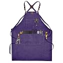 LEATHER VILLAGE Chef Aprons for Men Women with Large Pockets, Cotton Canvas Cross Back Adjustable Work Apron, Size M to XXL