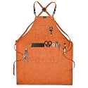 LEATHER VILLAGE Chef Aprons for Men Women with Large Pockets, Cotton Canvas Cross Back Adjustable Work Apron, Size M to XXL