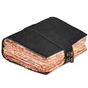 LEATHER VILLAGE-Leather Bound Vintage Journal -Matte black-10X7