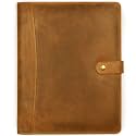 LEATHER VILLAGE Leather Portfolio for Men Women, Business Padfolio Folder