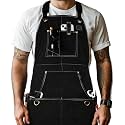 LEATHER VILLAGE Work Apron - Heavy Duty Woodworking Apron for Men with Tool Pockets for Woodworkers, Blacksmiths, Carpenters – Black Color (Size M to XXL)