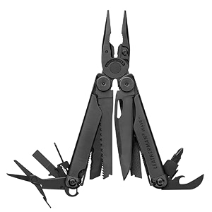 leatherman wave plus stainless steel full size multitool  closed length 10 cm  18 in 1 functional tools with nylon sheath  weight 241 g width 305 cm 25 years warranty  outdoor