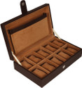 Leatherworld luxury designer Watch Box Case Organizer Holder Watch Box (Brown, Holds 10 Watches)