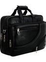 Leather World Men Black Messenger Bag