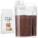 LEAWALK 5-7Lbs Airtight Dog Cat Pet Food Storage Container-Whtie