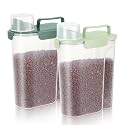 LEAWALK 5-7Lbs Airtight Dog Cat Food Storage Container (Green+Dark Green)