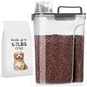 LEAWALK 5-7Lbs Airtight Dog Cat Pet Food Storage Container-Clear Black