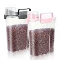 LEAWALK 5-7Lbs Airtight Dog Cat Pet Food Storage Container (Pink + Black