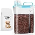 LEAWALK 5-7Lbs Airtight Dog Cat Pet Food Storage Container-Clear Blue
