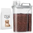 LEAWALK 5-7Lbs Airtight Dog Cat Pet Food Storage Container- Light Gray