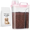 LEAWALK 5-7Lbs Airtight Dog Cat Pet Food Storage Container- Light Pink
