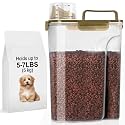 LEAWALK 5-7Lbs Airtight Dog Cat Pet Food Storage Container-Clear Brown