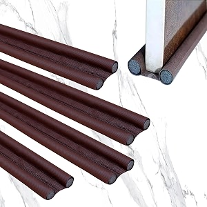 leawall 42 inch door bottom gap filler strip stop outside dust hot air insects water use in wooden steel fiber plastic doors 20mm thickness brown pack of 4