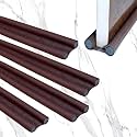 Leawall 42 Inch Door Bottom Gap Filler Strip, Stop Outside Dust, Hot Air, Insects, Water, Use in Wooden, Steel, Fiber, Plastic Doors 20mm Thickness Brown Pack of 4