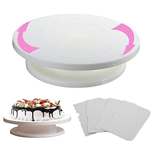 leawall cake decorating kits supplies with cake turntable 3 icing spatula 3 icing smoother cake decorating tools bakeware set