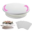 LEAWALL Cake Decorating Kits Supplies with Cake Turntable, 3 Icing Spatula, 3 Icing Smoother Cake Decorating Tools Bakeware Set