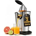 LEBENLANG Electric citrus juicer with high juice yield | Orange juicer squeezer 200W + 2 cones I Exprimidor de limones electrico Small juicers machine mini for citrus lemon Esprimidoras naranjas jugo