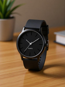 LEBENSZEIT Classic Dial Black Watch for Men