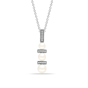 LeCalla 925 Sterling Silver Pearl Necklace for