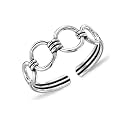 LeCalla 925 Sterling Silver Toe Ring for Women | Antique Simple Open Adjustable Toe-Ring | Minimalist Toe Rings for Gifting