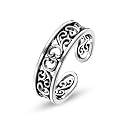 LeCalla 925 Sterling Silver Toe Ring for Women | Antique Simple Open Adjustable Toe-Ring | Minimalist Toe Rings for Gifting
