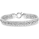 LeCalla Italian 925 Sterling Silver Byzantine Bracelets for Women | Handmade Classic Byzantine Link Chain Bracelet Jewelry Gift for Her Mom Wife
