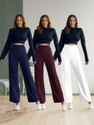 Lecowar Regular Fit Women Dark Blue, Purple, White Trousers