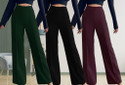 Lecowar Regular Fit Women Green, Black, Purple Trousers