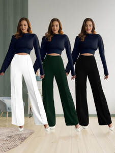 lecowar regular fit women white green black trousers