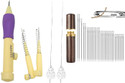 LECRAFT Punch Needle Kit with 30-Piece Sewing Needles and Wooden Storage Box Hand Sewing Needle
