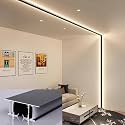 Led Aluminum Profile for wall/Ceiling, Crown molding led Strip Diffuser for Baseboard Lighting, Linear LED Channel 6.6 8 10 12 16 18 20 27 32ft(20ft/6m)