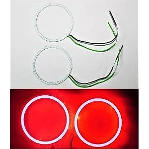 led angel eyes ring light projector lens for bajaj pulsar rs 200 60mm red color