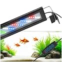 DaToo LED Aquarium Light Full Spectrum Fish Tank Light with Dimmer White Blue Red Green LEDs Fish Tank Light with Three Lighting Modes and Extendable Bracket for 20 Inch to 24 Inch Aquarium