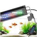 DaToo LED Aquarium Light Full Spectrum Fish Tank Light with Dimmer White Blue Red Green LEDs Fish Tank Light with Three Lighting Modes and Extendable Bracket for 8 Inch to 12 Inch Aquarium