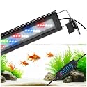 DaToo LED Aquarium Light Full Spectrum Fish Tank Light with Dimmer White Blue Red Green LEDs Fish Tank Light with Three Lighting Modes and Extendable Bracket for 16 Inch to 20 Inch Aquarium