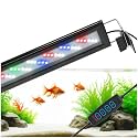 DaToo LED Aquarium Light Full Spectrum Fish Tank Light with Dimmer White Blue Red Green LEDs Fish Tank Light with Three Lighting Modes and Extendable Bracket for 12 Inch to 16 Inch Aquarium