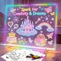 Led Drawing Board with 8 Colors, 11.8"x7.8" Acrylic Message Boards with 13 Light Effects, Glow Doodle Board Gifts for Kids for Easter Halloween Christmas Birthday Gifts Presents
