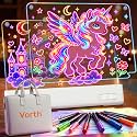 LED Drawing Board for Kids, 2 Panel 16" Rechargeable Doodle Board