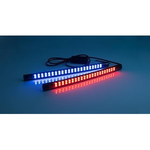 led drl dual color light strip  red  blue strobe flash for vehicle grill  waterproof 12v universal carbike drl pack of 2