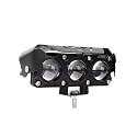 LED Fog Light 3 Lens 30W with 4 Modes Flashing, Yellow White Dual Beam, Heavy Duty Waterproof Light for Motorcycle &amp; Car