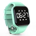 LED Kids Multifunction Steps Counting Digital Watch, Non-Bluetooth Pedometer Wristwatch, Stopwatch, Alarm Clock, Calories for Women Children Girls Boys (Green)