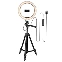 Led Light Kit with Tripod Stand Dimmable for Makeup 3 Modes 10 Brightness Live Stream Makeup Video Broadcast(D)