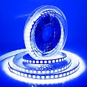 LED Light Strip, 16.4ft 600 Units SMD 5054 LEDs(5050 Upgraded), 16000LM Flexible 12V DC Waterproof IP65 Light Strips, LED Ribbon, DIY Christmas Home Kitchen Indoor Party Decoration (Blue)