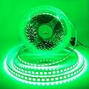 LED Light Strip, 16.4ft 600 Units SMD 5054 LEDs(5050 Upgraded), 16000LM Flexible 12V DC Non-Waterproof Light Strips, LED Ribbon, DIY Christmas Home Kitchen Indoor Party Decoration (Green)