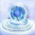 LED Light Strip, 16.4ft 600 Units SMD 5054 LEDs(5050 Upgraded), 16000LM Flexible 12V DC Waterproof IP67 Light Strips, LED Ribbon, DIY Christmas Home Kitchen Indoor Party Decoration(Cold White 6500K)