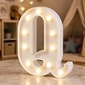 HXWEIYE Light Up Letters Q, 8.58 Inch Battery Opearted, 11 LEDs